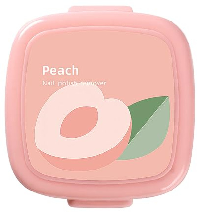 40Pcs Nail Polish Remover Pads - Nail Varnish Remover Pads in Box - Quickly & Easily Gel Polish Remover Natural Ingredients - Instant Removal Nail Wipes for Gel Polish (Peach)