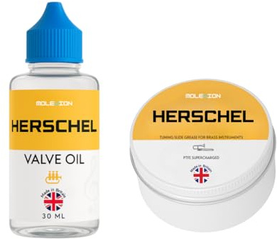 Molevion Herschel Brass Care Kit – Premium Valve Oil (30 ml) & Tuning Slide Grease (10 g) | Complete Maintenance Kit for Trumpet, Trombone, French Horn, Tuba, and Brass Instruments