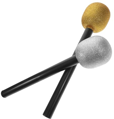 Toyvian 4 pièces Microphone Cosplay Garçon Fille Faux Microphones Scintillants Accessoires de Fête et Jeu Imitation pour Garçons et Filles