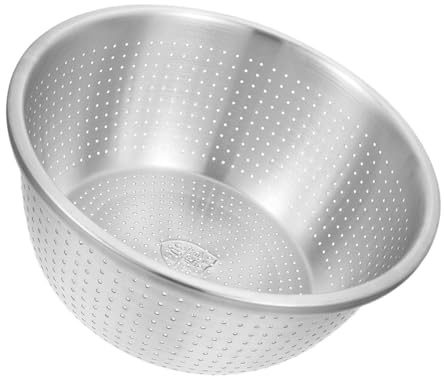 ANDRESLAD Passoire en Acier Inoxydable 304 Bol Égouttoir Perforé 26 CM Bac Multifonction pour Laver Légumes Fruits et Pâtes Panier d'Égouttage Hygiénique Cuisine Familiale
