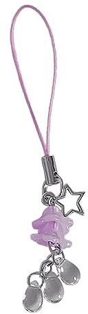 Y2k - Llavero con colgante de estrella y medusas para teléfono, correa de cadena, mochila, bolsa de adorno, accesorio para coche, Púrpura