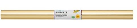 folia R 1 - Alufolie auf Rolle, einseitig kaschiert, ca. 50 cm x 10 m, gold - ideal zum Basteln und Verpacken
