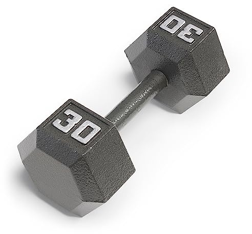 Marcy 30lb Cast Iron Hex Dumbbell, Single, IV-2030