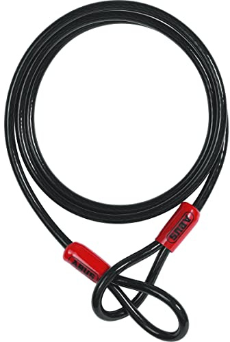 ABUS Cobra 10 loop cable - cavo in acciaio rivestito in plastica - sicurezza per accessori di biciclette e moto - lunghezza 3 metri, spessore 10 mm, nero