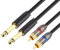 LoongGate Audio-Verbindungskabel für Mischpult, AV-Verstärker, 6,35 mm, TS-Stecker auf Dual-RCA-Stecker, Patchkabel, Kabel für Mischpult, AV-Verstärker (1,5 m)