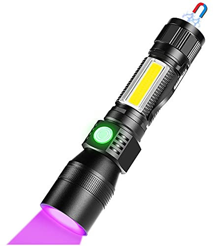 iToncs 3 in 1 UV Catch Scorpion Torch [White, Red & UV] Super Bright Waterproof LED Torch with 7 Modes for Pet, Food, Fungus Detection/Camping/Night Fishing