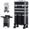 Arebos 4-in-1 Kosmetikkoffer | 4 Fächer & 1 Schublade | Teleskop- und Tragegriff | 8 Schlösser | 4X 360°-Rollen | Samtfutter | Trolley | Make-Up Koffer | Schwarz