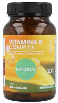 Vitamina B Complex 100 Cápsulas Naturitas Essentials | Complemento alimenticio | Vitaminas, Plantas, Colina e Inositol | Favorece el sistema inmunológico.