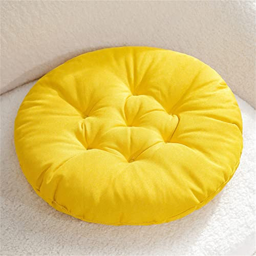 EXQUILEG 2er Sitzkissen Dekokissen Runden Stuhlkissen Waschbar Zierkissen Gartenkissen Outdoor, Sitzkissen für Gartenstuhl, Küche oder Esszimmerstuhl (Gelb,38cm)