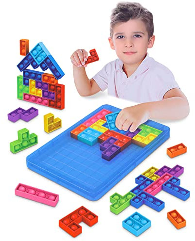 Geduldspiele für Kinder 3-7 Jahre, Lernspiele 4-10 Jahre Jungen Mädchen, IQ Puzzle Popit Antistress Spielzeug für Kinder und Erwachsene, Geschenk