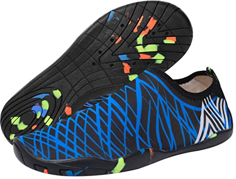 TMEOG Scarpe da Scoglio Uomo Donna Scarpe Mare Acquatiche Scarpe da Spiaggia da Acqua Piscina Scarpette da Immersione per Bagno Surf Nuoto(40 EU,Blu)