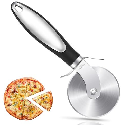 HRLORK Pizza Cutter Pizza Wheel Stainless Pizza Slicer with Non-Slip Handle Easy to Cut Clean