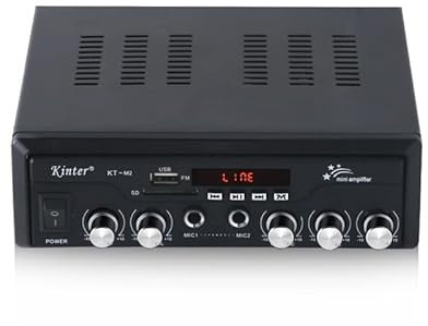 Hi-Fi-förstärkare，Audioförstärkare 2 * 60W Bluetooth-kompatibel FM Mp3-spelare Audio Power AMP Equalizer HiFi Class AB Digital Mp3-dekoder Hemmabilförstärkare
