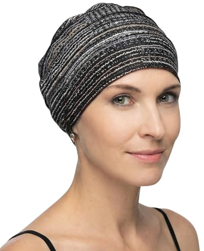 Deresina Harmony Turbante Bambù Volume – Copricapo Chemioterapia Donna | Pre-Modellato, Copertura Totale, Antiscivolo per Perdita Capelli & Alopecia (Mocha Patterned - Taglia unica)