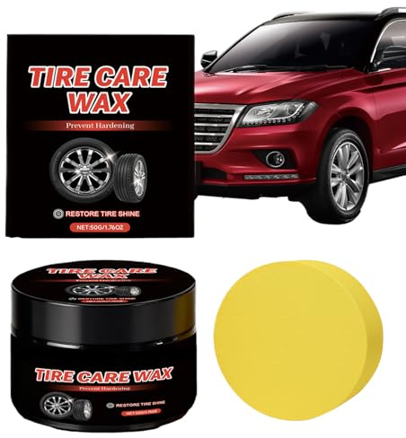 Generico Lucida Pneumatici,Pasta Rivestimento Ruote da 50g,Crema per Pneumatici ad Alto Brillante - per Veicoli SUV Autovettura Furgone e Officina Garage Auto