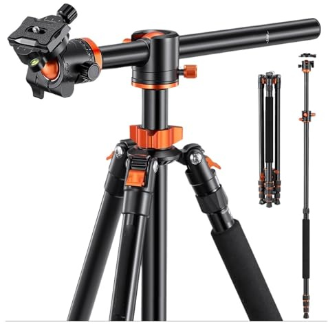 tripod stand, Treppiede da viaggio leggero da 94/240 cm con capacità di carico di 22 libbre/10 kg con monopiede staccabile e braccio di estensione