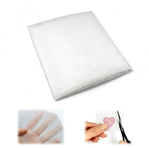 KAHZOR Pellicola Adesiva Termoadesiva Doppia Faccia, 112×100cm Nastro Biadesivo per Tessuti per Tende, Tende, Pantaloni I Orlo Termoadesivo, Patch Adesivo per Applicazioni, Adesivo Termico per Tessuti