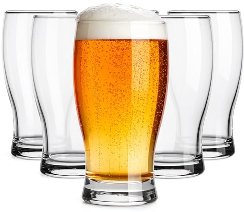 Glasmark KROSNO 1992 ölglas glas set om 6 330 ml – klassiska ölglas för Pils lager – diskmaskinssäkra – för gastronomi och hushåll