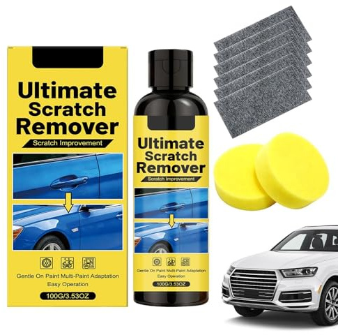 Rimuovi GraffioNanopolix - 100ml Ceras Rimuovi Graffio Auto | Include 2 Spugne E 6 Panni Nano | Kit Finitura Rapida Per Esterno Veicolo Moto
