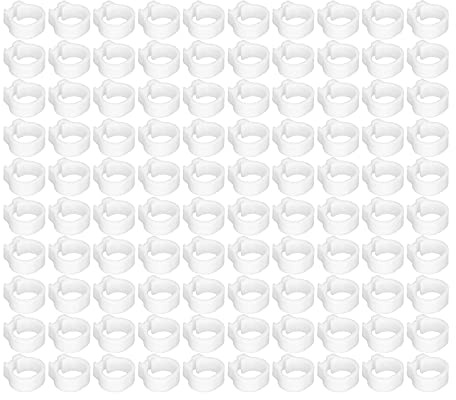 Yechiry Fournitures pour Pigeons, 100 Pièces, Anneaux D'identification en Plastique Léger, Faciles à Utiliser pour le Soin des Pigeons, 8mm (WHITE)