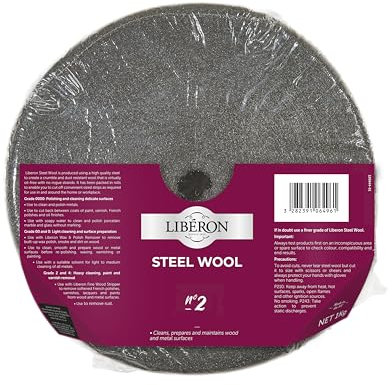 Libéron Steel Wool - Ideal For Heavy Cleaning - Perfect For Paint & Varnish Removal - Removes Rust - Grade 2 (Medium) - 1kg