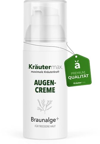 NEU! Kräutermax Braunalgen Augencreme | Augenpflege mit Braunalgenextrakt, Koffein & Aloe Vera | Feuchtigkeit & Regeneration für empfindliche Haut | Ohne Parabene & Silikone | 1 x 30 ml