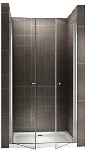 GINA Porte de douche H 195 cm largeur réglable 76 à 80 cm verre transparent