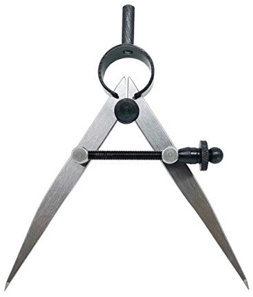 ZLKSKER Boussole en cuir professionnelle de 10,2 cm, compas de précision avec ressort et diviseur/traceur à aile, boussole en métal pour le travail du bois, le travail des métaux