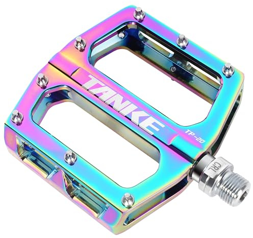 1 paio di pedali per bicicletta, in lega di alluminio, leggeri, con cuscinetti sigillati, con perni antiscivolo, per bici da strada e mountain bike (Colorati)
