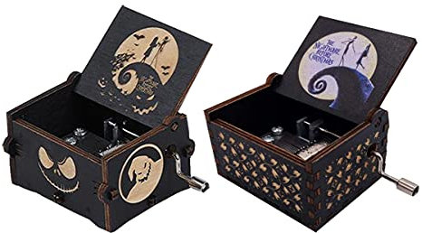 Zodors 2 Pezzi Carillon di Legno Carillon A Manovella Carillon di Halloween per Il Compleanno Di Bambini Adulti Compleanno Decorazione di Halloween