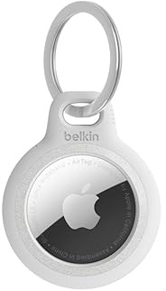 Belkin Apple AirTag Support sécurisé réfléchissant avec Porte-clés – Porte-clés Apple AirTag – Support AirTag – Accessoires pour Porte-clés AirTag – Étui AirTag réfléchissant et résistant aux Rayures