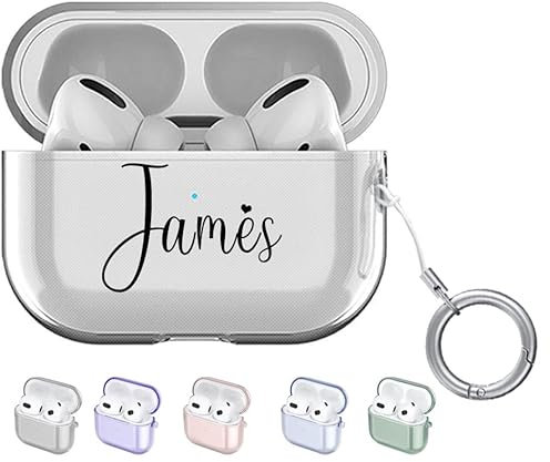 Shumei Funda para Apple AirPod Pro 2 con Nombre Personalizado para Apple AirPod Pro de Segunda generación, Regalo Personalizado con absorción de Golpes, Cubierta de TPU Suave y