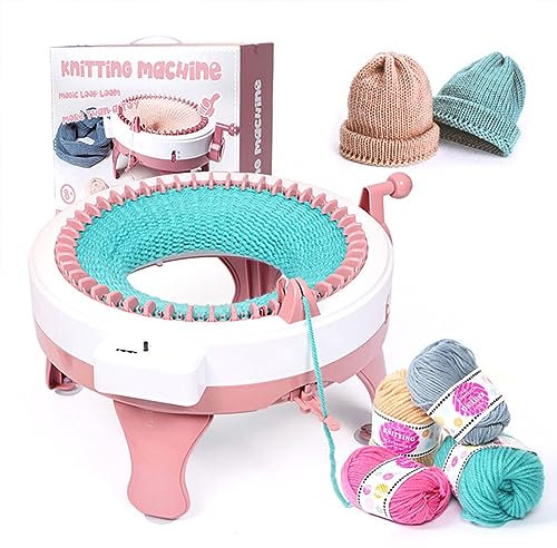 awagas Strickmaschinen Webmaschine Kit 48 Nadeln Strickmaschine Sentro Strickmaschine mit Reihenzähler DIY Dualmodus Strickbrett Rotierende Doppelstrickmaschine für Socke Mütze Schal
