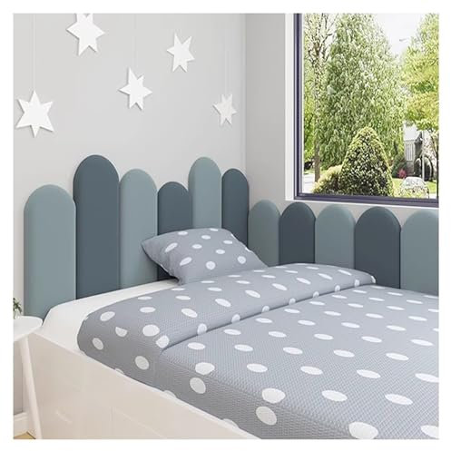 Wzmazingly Wandkissen, Selbstklebend Polsterpaneel Oval, 3D Kinder Anti-Kollisions-Wandpolster, Wanddekoration Tatami Gepolstertes Kopfteil Für Schlafzimmer, Spielzimmer (Color : B, Size : 180x55cm
