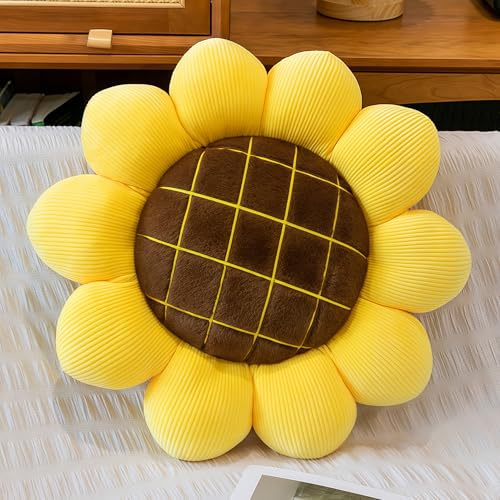 FSRONGXI Sunflower pillows Decorative Soft Plush Throw Pillows | 48cm,Cute Sunflower Throw Pillows for Sofa Couch, Floor Floor Cushions for Bedroom Living Room Decor