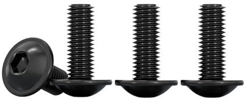 Drenky M5 Schrauben Edelstahl Innensechskant, M5x16mm Linsenkopfschraube mit Flansch Rostfreier Edelstahl A2 V2A Flachkopfschraube mit Innensechskant Gewindeschrauben Vollgewinde, Schwarz, 20 Stück