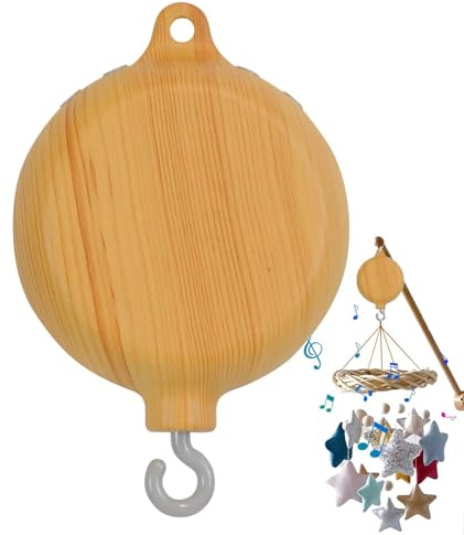 Carillon rotante per bambini, con motore mobile per culla, 35 brani, in legno, con pulsante di pausa, carillon girevole per culle e passeggini