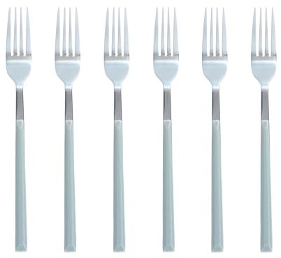 NOVASTYL - Lot 6 fourchettes table colorama 21cm en acier inoxydable gris - 5014135