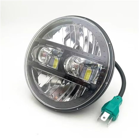 Faros Delanteros Motocicleta Faro LED Negro con Proyector Motocicleta 5.75 Faro H4 5.75 con DRL para Bicicleta para Sportsters para XL para XG para XR para VRSCD para Dyna Faro Delantero Moto(Black)