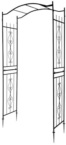 LEADZM Arche de Jardin en Métal – Design Haut de Pont avec Motif Décoratif – 110x45x230 cm – Idéal pour Mariages, Clôtures et Décoration Extérieure – Noir