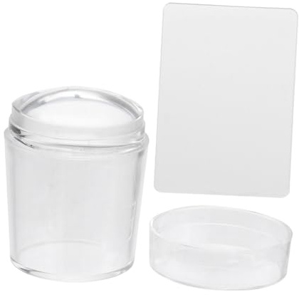 PENIKOKO Stampino Unghie in Gelatina Trasparente 4x3,8x2,8 Cm Set Timbro Per Nail Art Silicone Professionale Per Manicure Fai Da Te Accessorio Creatività Unghie