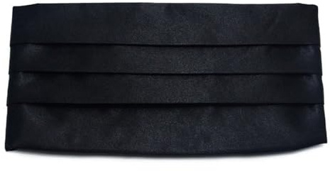 Zestjewel Men's Solid Multi-color Silk Cumberbund, Black, One Size