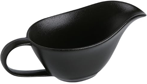 Salsiera 200ml Versatore per sugo in ceramica con beccuccio e manico Tazza per salse per il ristorante di casa, hotel Nero |.Ciotola