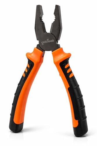 GOLDTOOLS Pince Universelle Professionelle 200mm, En acier chrome-vanadium, Poignée ergonomique bi-matière, Idéal pour le Bricolage et Réparation (200MM)