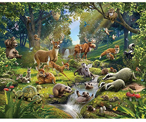 Walltastic 43060 Animaux de la Forêt Papier Peint Multicolore 245 x 300 cm