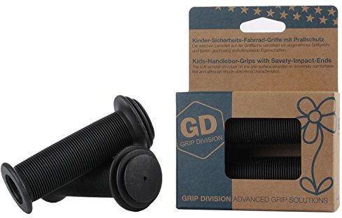 GD-GRIP DIVISION® Sicherheits Kinderfahrradgriffe mit Prallschutz | Phthalate frei | schwarz