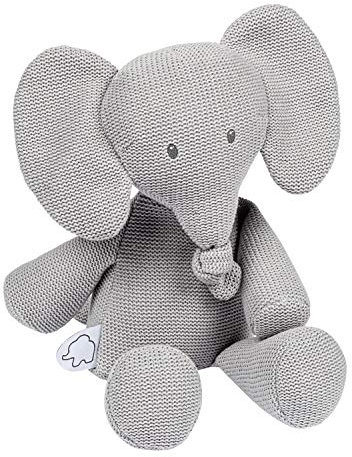 Nattou 929004 Elefant Kuscheltier, Grau (gestrickt), uni