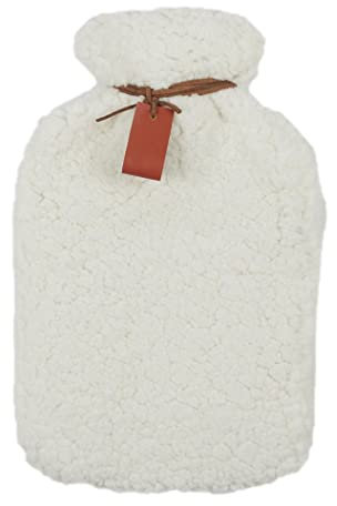 Bouillotte - Grande Capacité 1L Pour Un Confort Unique et Paisible - Soulage Santé, Grossesse, Douleur Ventre - Parfait pour les Journées Hivers Blanc