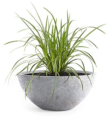 Pflanzwerk® Pflanzkübel Pflanzschale Bowl Ø 45cm Lava Hellgrau *Frostbeständige Blumenschale* *Deutsche Premiumqualität* *Lotus-Effekt Imprägnierung*