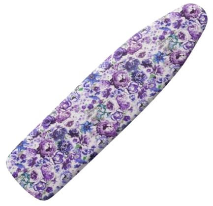 Jeiento Copertura per asse da stiro viola peonia con bordo elastico floreale in poliestere copriasse da stiro 38 x 137 cm, protezione di ricambio, facile installazione, decorazione per la casa